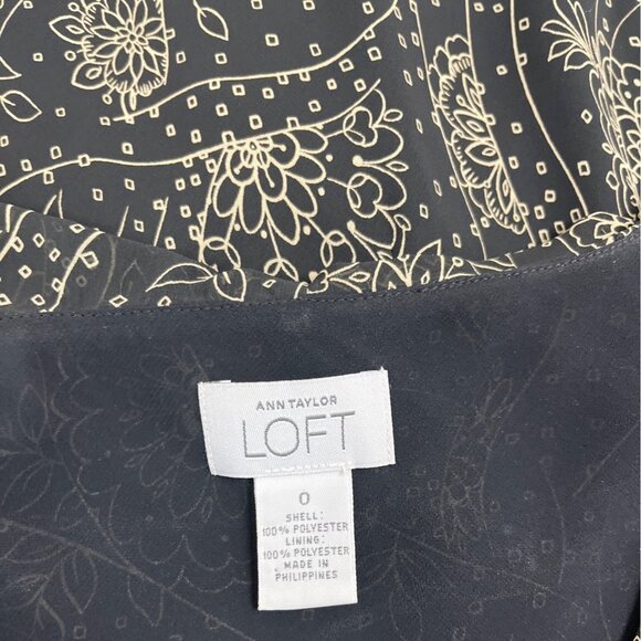 Ann Taylor LOFT Black & Gold Sleeveless Midi Dress Size 0 - Picture 4 of 5